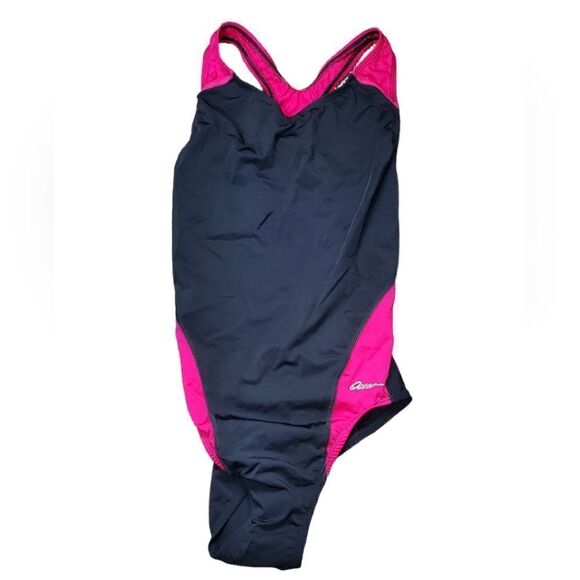 NWT Dolfin Ocean Black & Hot Pink One Piece Swimsuit - Picture 1 of 4